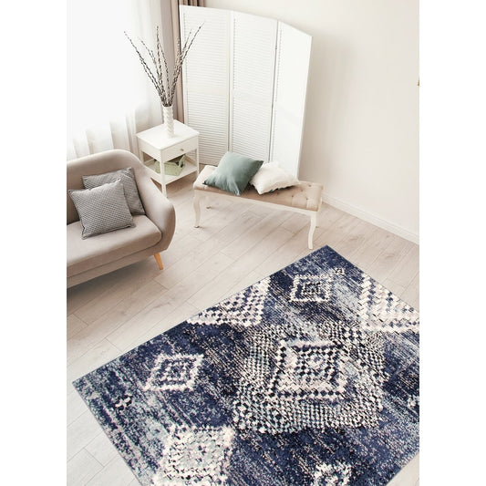 Navy Multi Mosaique Soft Rug