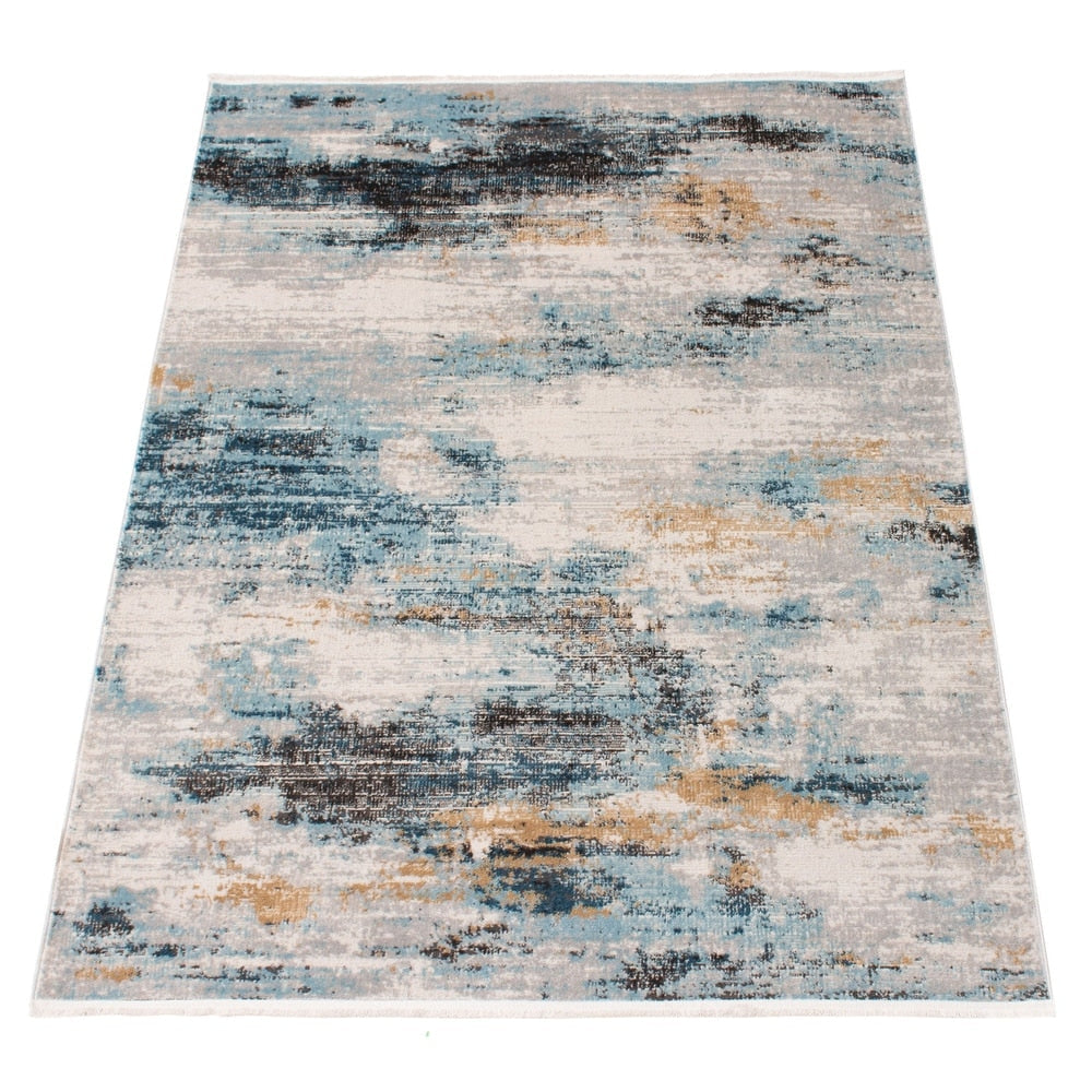 Blue Modern & Contemporary Soft Rug