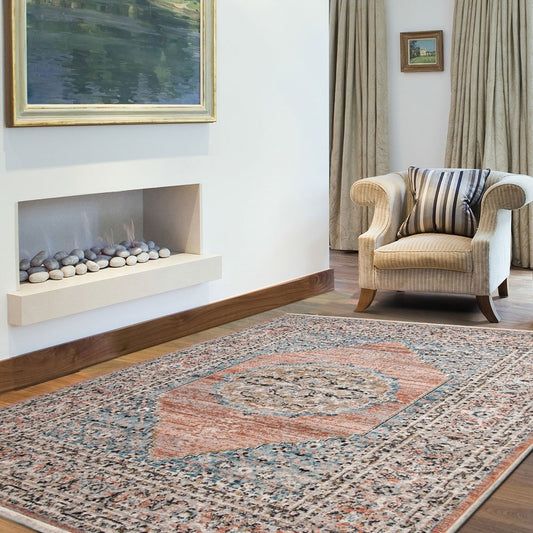 Cream Copper Bohemian & Eclectic Soft Rug