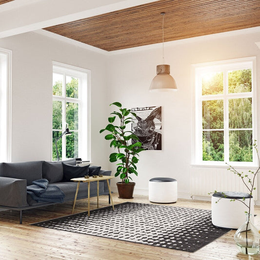 Black Indoor/ Outdoor Soft Rug