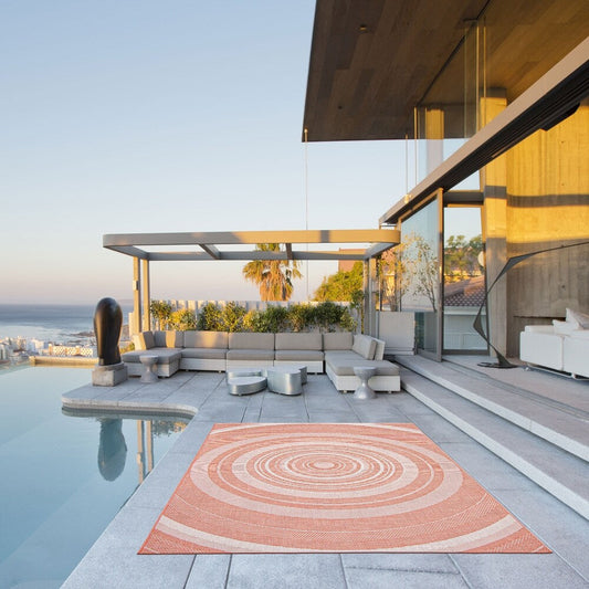 Indoor Outdoor Circle Pattern Soft Rug