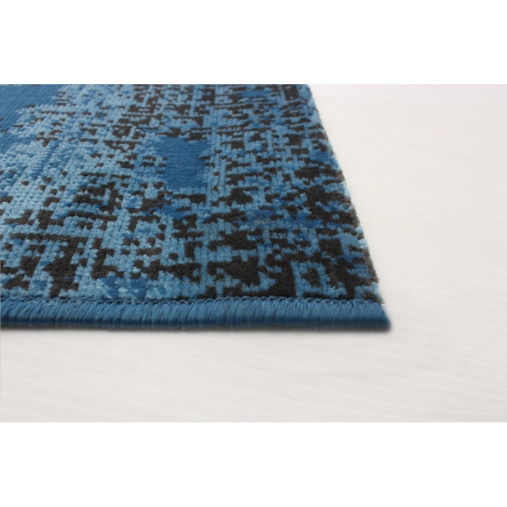 Vintage Distressed Blue Soft Rug