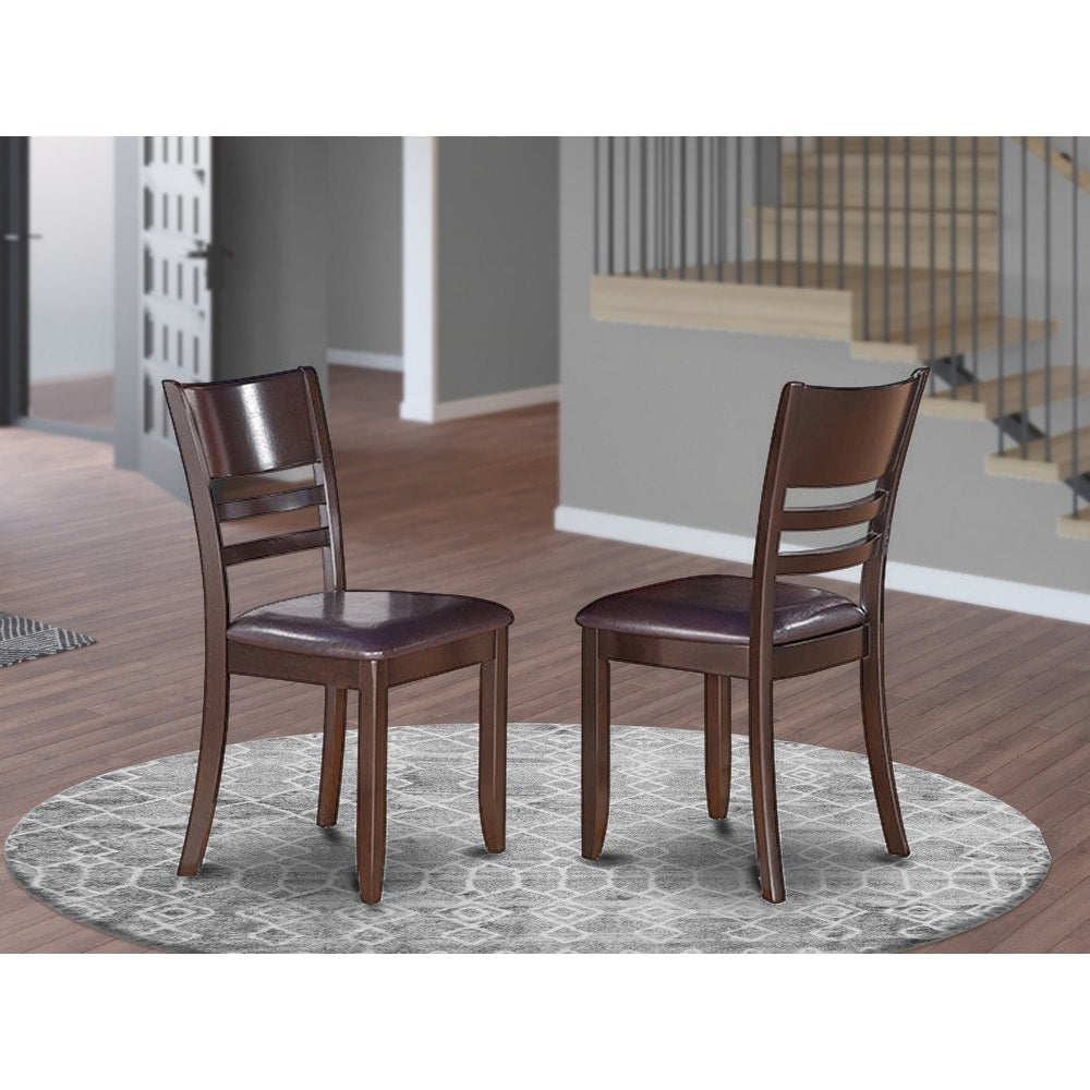 East West Furniture 2 Pieces Dining Chiars Set - Lynfield Cappuccino Dining Chairs (Seat's Type Options)