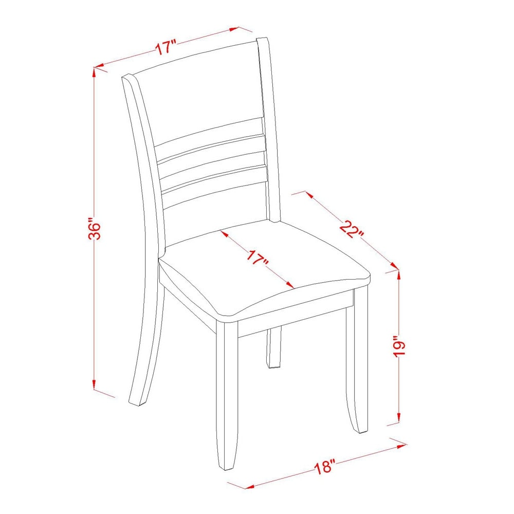 East West Furniture 2 Pieces Dining Chiars Set - Lynfield Cappuccino Dining Chairs (Seat's Type Options)