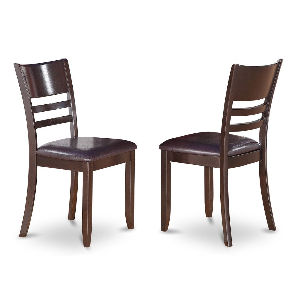 East West Furniture 2 Pieces Dining Chiars Set - Lynfield Cappuccino Dining Chairs (Seat's Type Options)