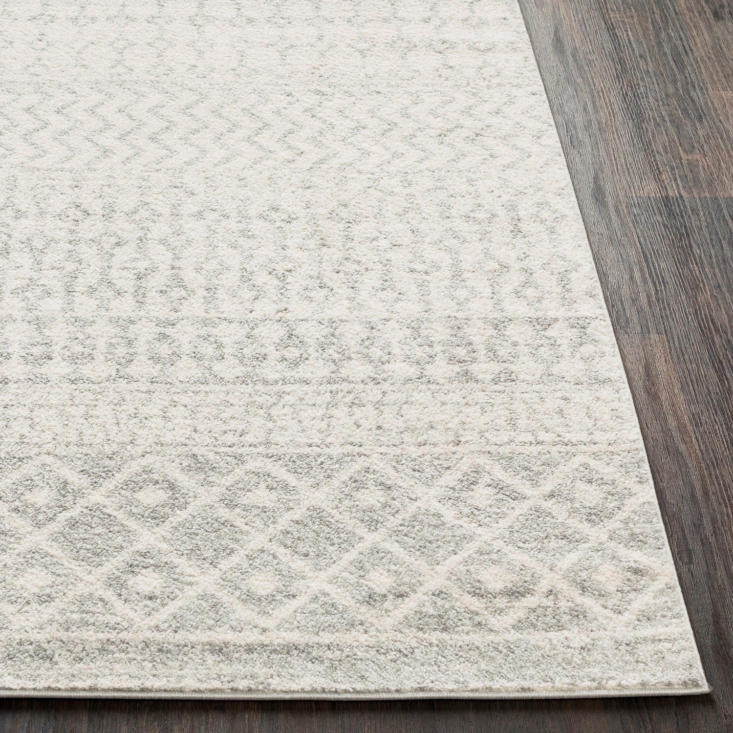 Distressed Geometric Ivory Gray Area Rug – Joanna Home