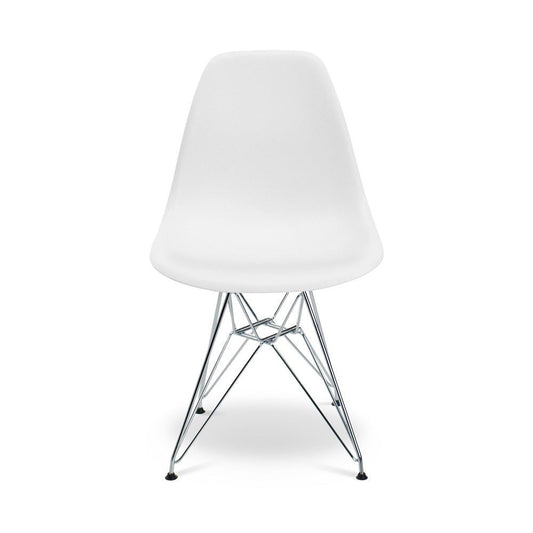 Eiffel Chair with Metal chrome legs, differents colours, Set of 2.