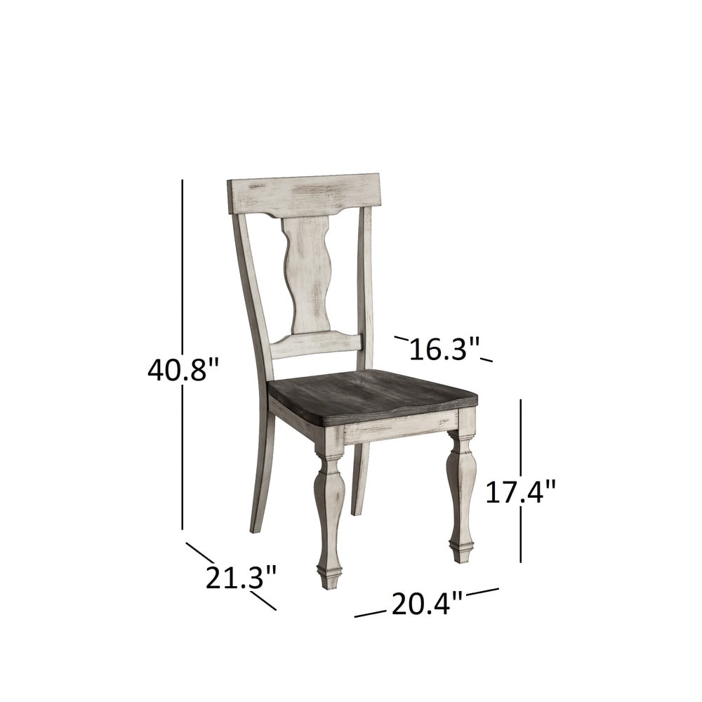 Eleanor Grey Two-Tone Square Turned Leg Wood Dining Chairs (Set of 2) by iNSPIRE Q Classic