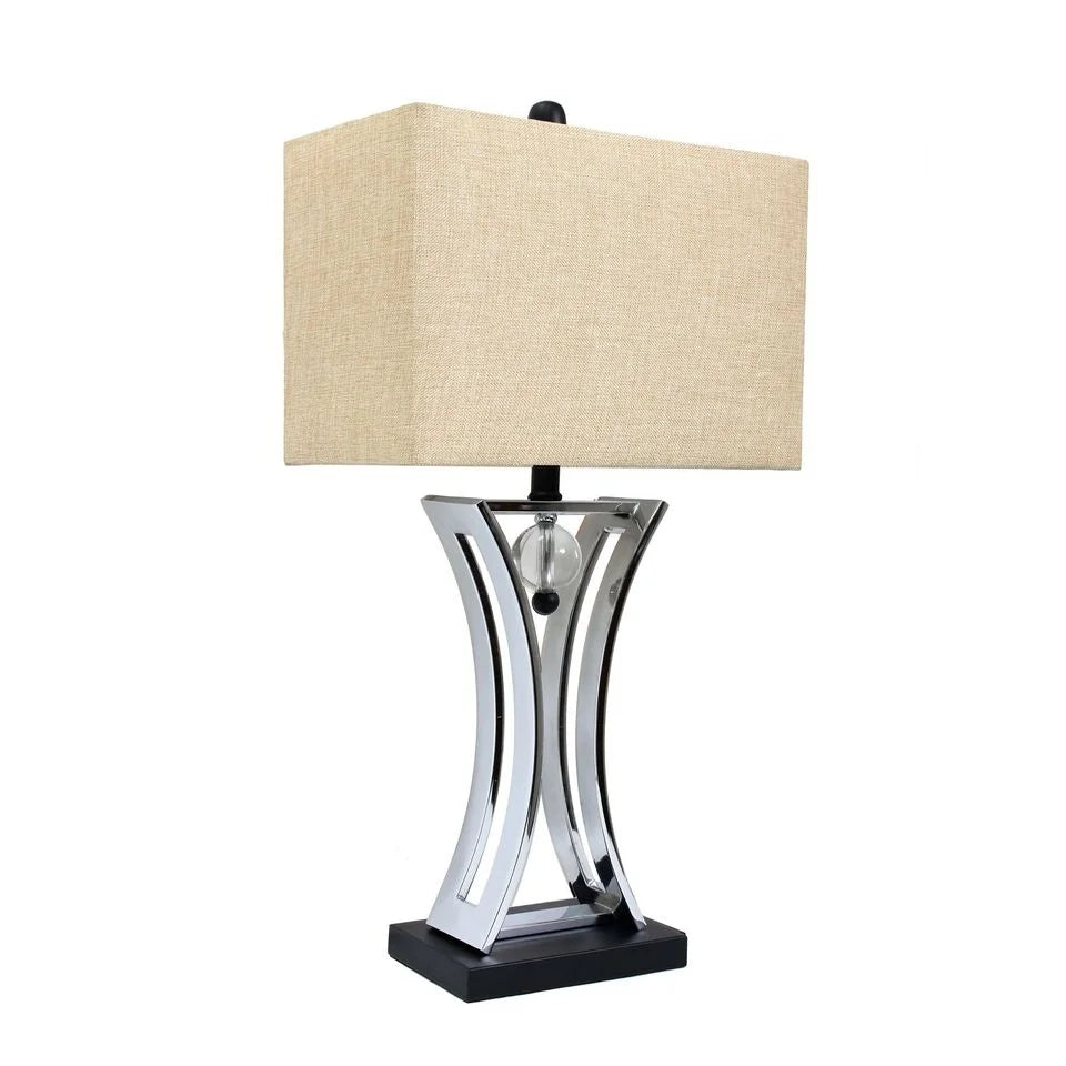 Elegant Designs Chrome Executive Business Table Lamp - 15"L X 8"W X 27.5"H