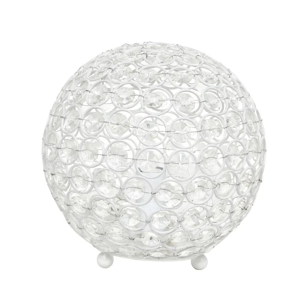 Elipse Medium 8" Metal Crystal Round Sphere Table Lamp