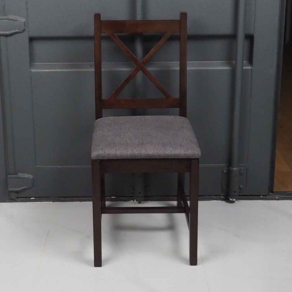 Ema Rubber Wood Fabric Dining Chair with Leg (Set of 2) - 20"L x 15"W x 34"H
