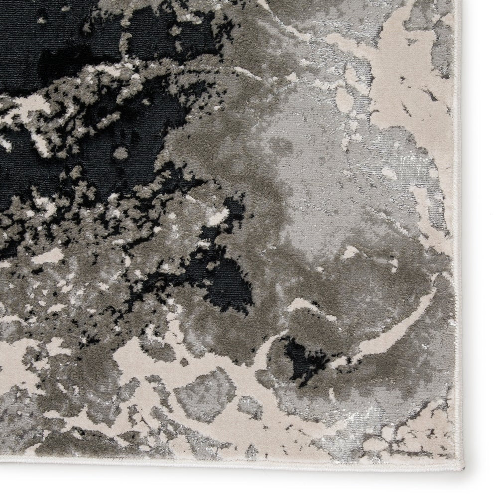 Pugo Abstract Black/ Gray Soft Area Rug