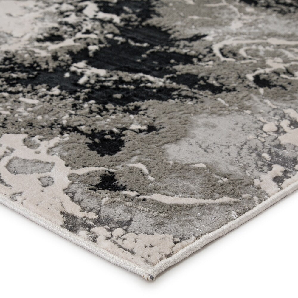 Pugo Abstract Black/ Gray Soft Area Rug