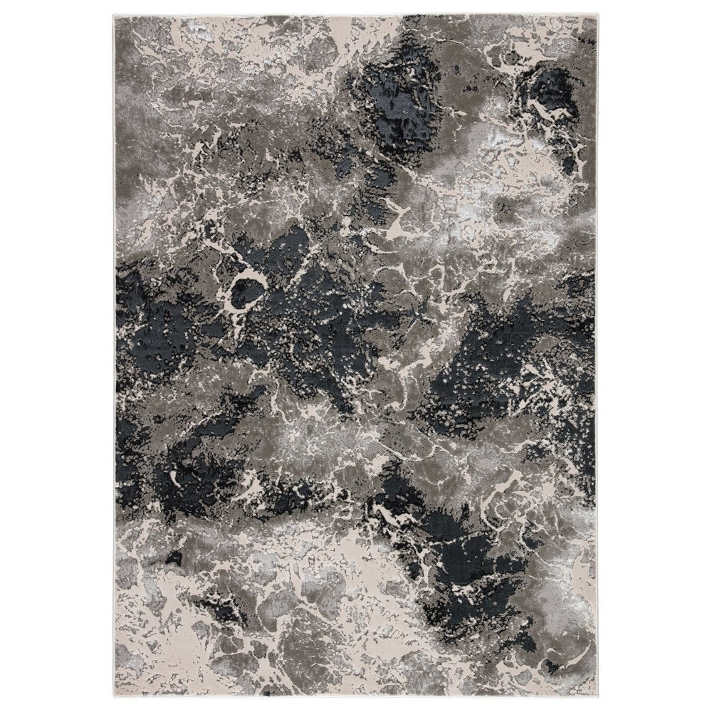 Pugo Abstract Black/ Gray Soft Area Rug