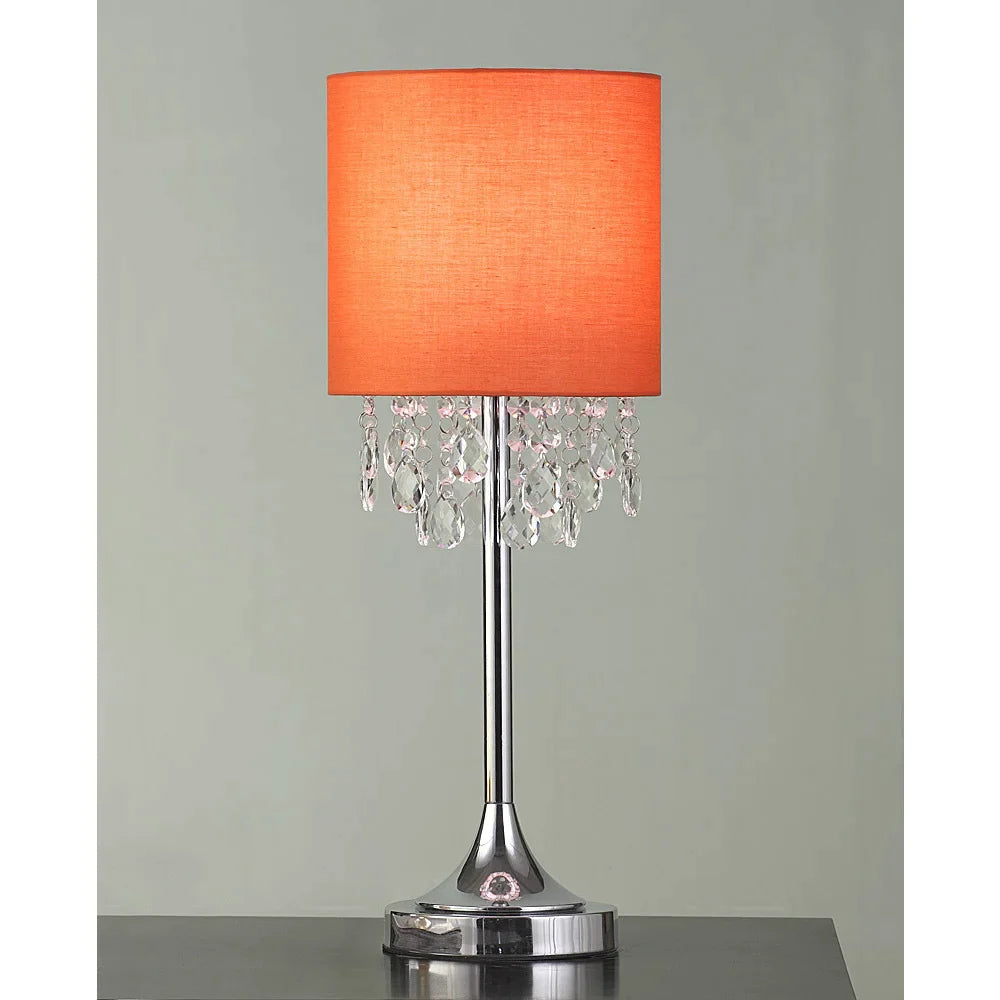 FLORENCE 22"H Crystal Pendants Table Lamp, Ember