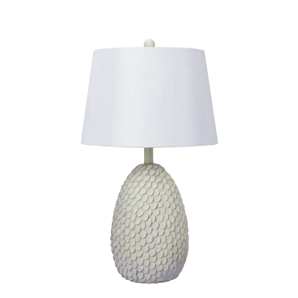 Fangio Lighting's 26.75 in. Resin Table Lamp in an Antique White Finish