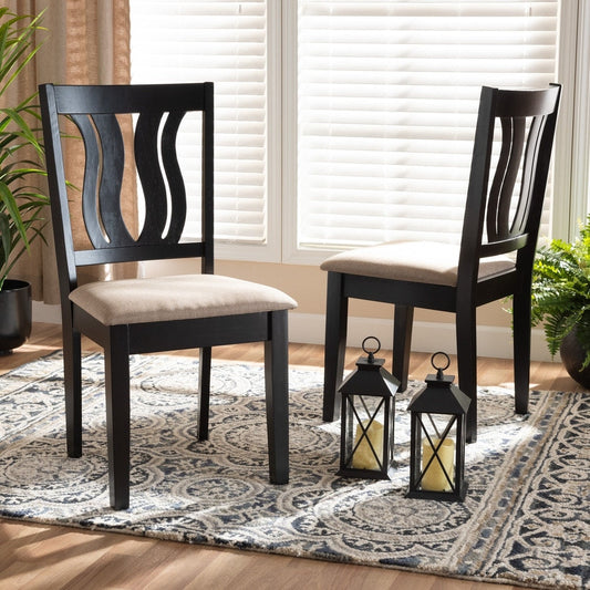 Fenton Modern and Contemporary Transitional 2-PC Dining Chair Set