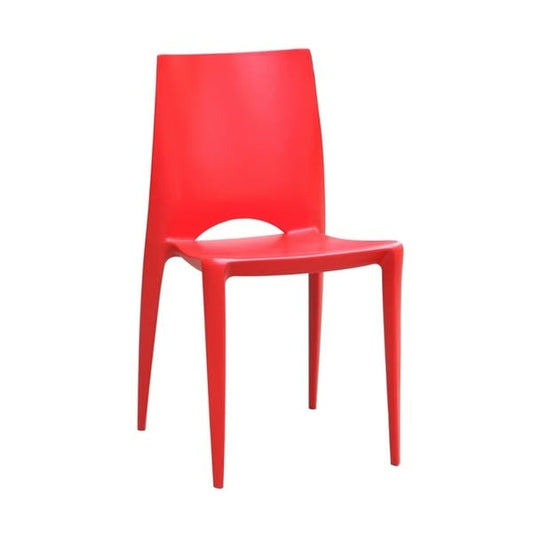 Fine Mod Imports Molded Frame Square Dining Chair - Red