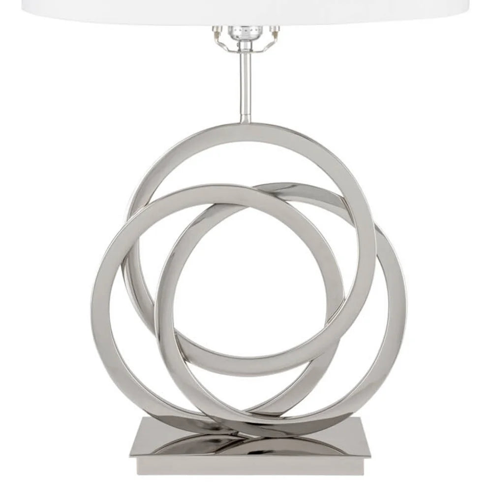 Finesse Decor Circles in Origami Chrome and Crystal 3-setting Table Lamp