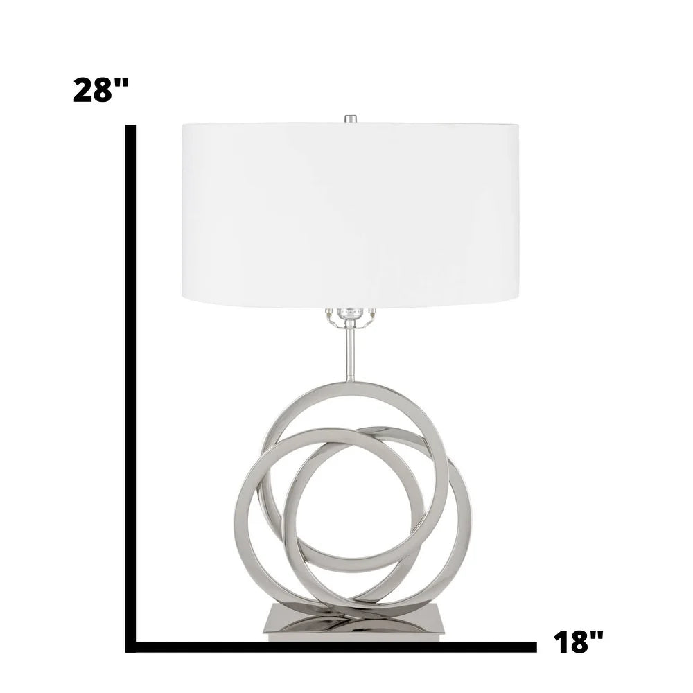 Finesse Decor Circles in Origami Chrome and Crystal 3-setting Table Lamp