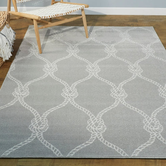 Nautical Trellis Coastal Soft Area Rug