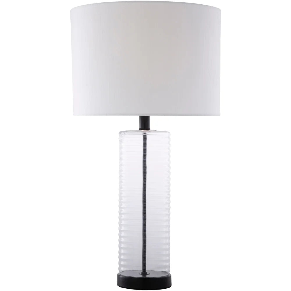 Florent Mid-Century Ribbed Glass 26.5-inch Table Lamp - 14" x 14" x 26.5"