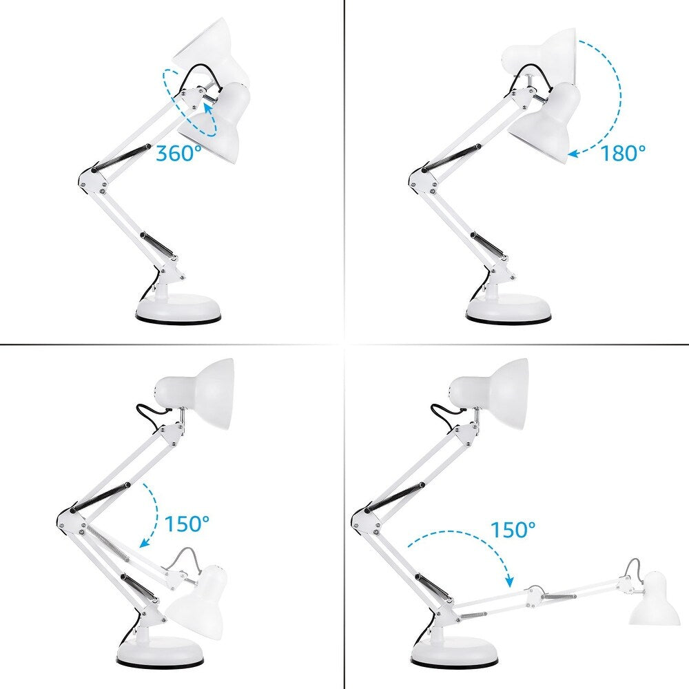 Tâche Folding Clamp Desk Lamp, White