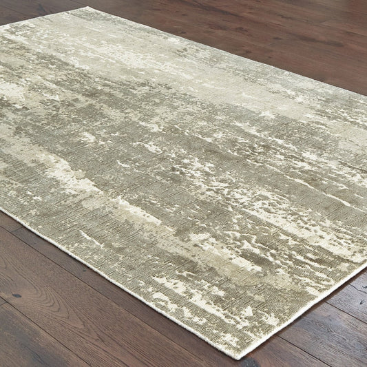 Khachatur Distressed High-Low Grey and Ivory Soft Area Rug
