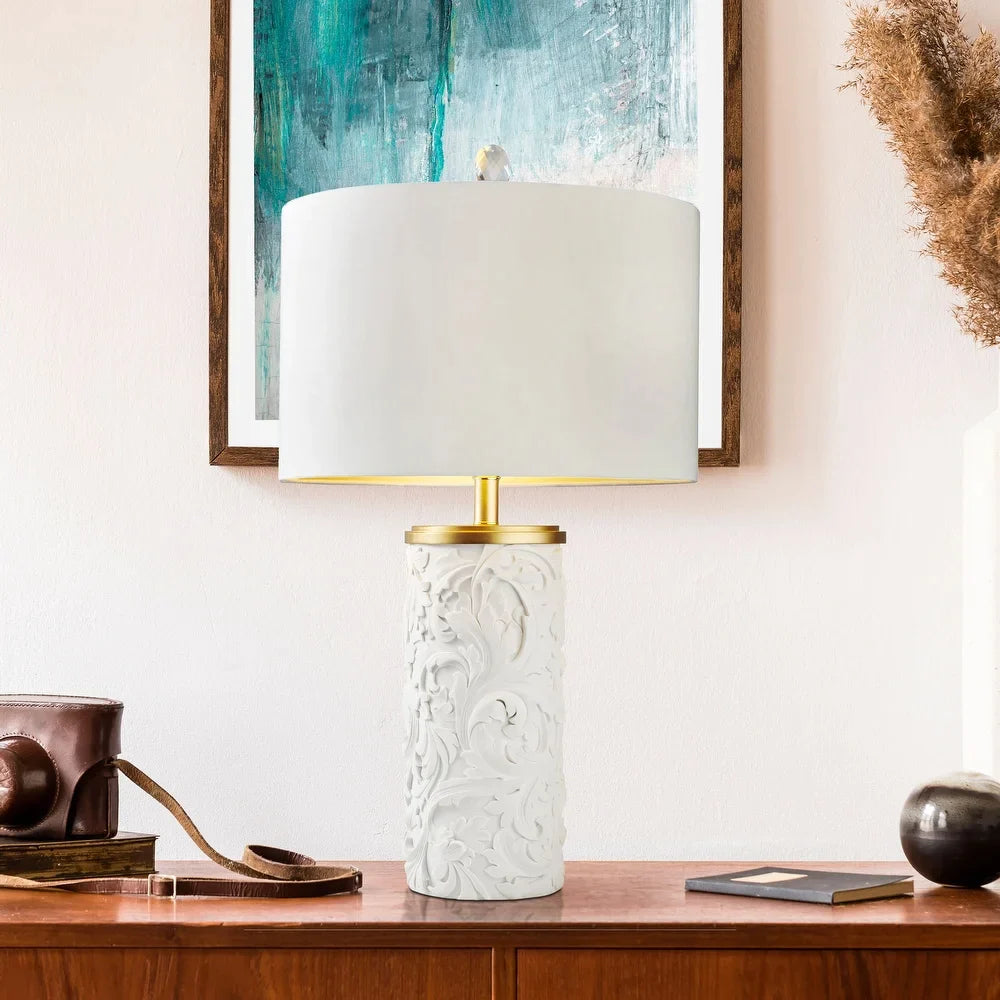 Furniture of America Imak Contemporary White Metal 31.25" Table Lamp