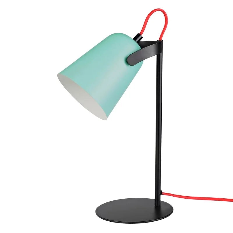 14.6" Office Metal Table Lamp with 1 Light Bulb,Green/Black Desk Lamp