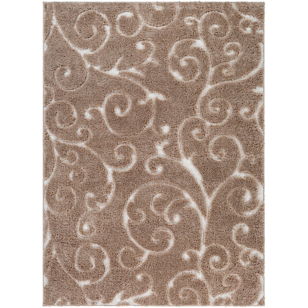 Transitional Scroll Plush Soft Area Rug