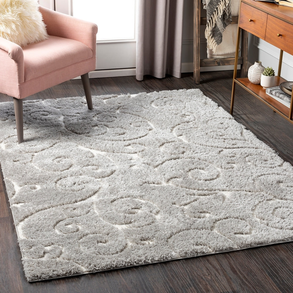 Transitional Scroll Plush Soft Area Rug