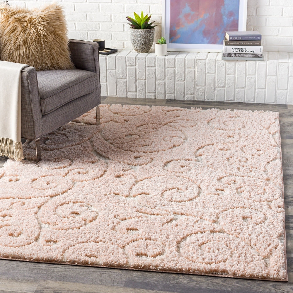 Transitional Scroll Plush Soft Area Rug