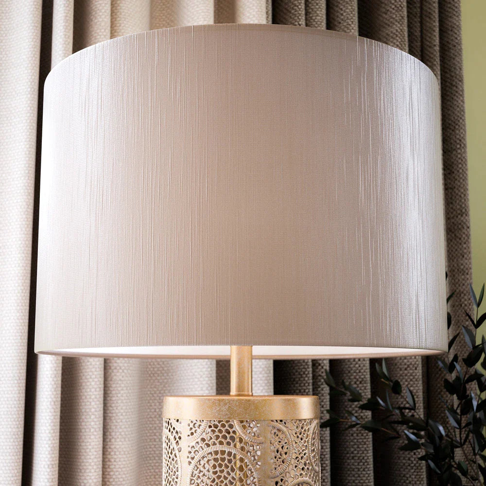 Gains White Washed Gold Table Lamp