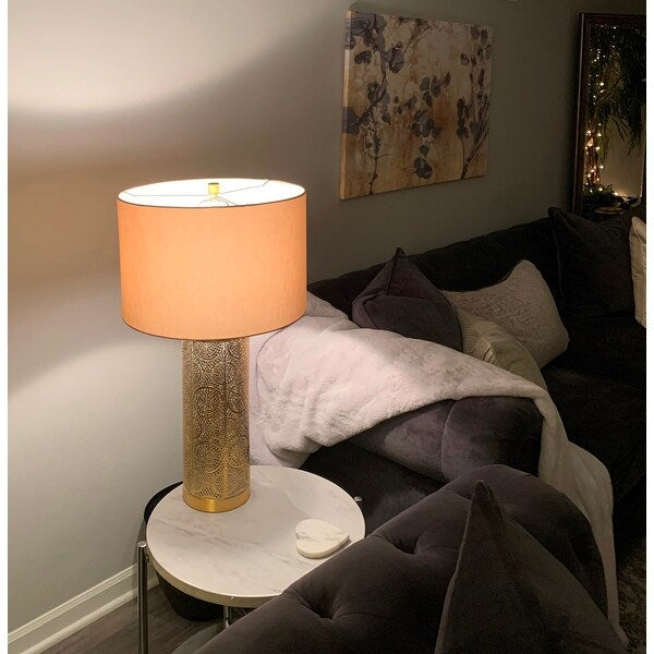 Gains White Washed Gold Table Lamp