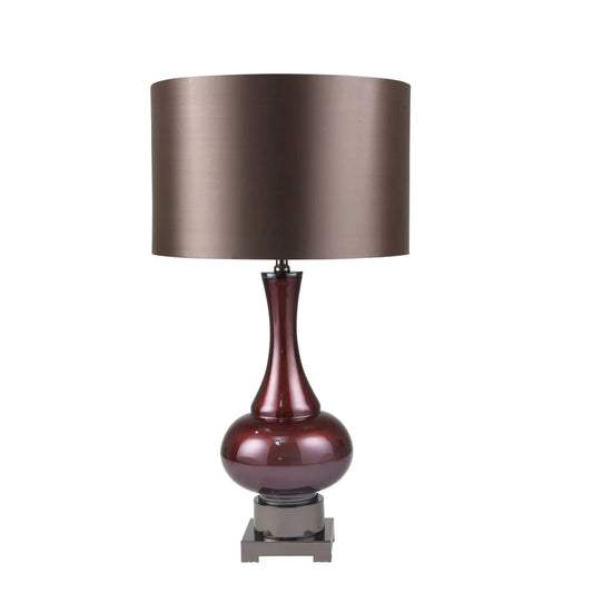 Glass 31" Genie Bottle Table Lamp, Burgundy