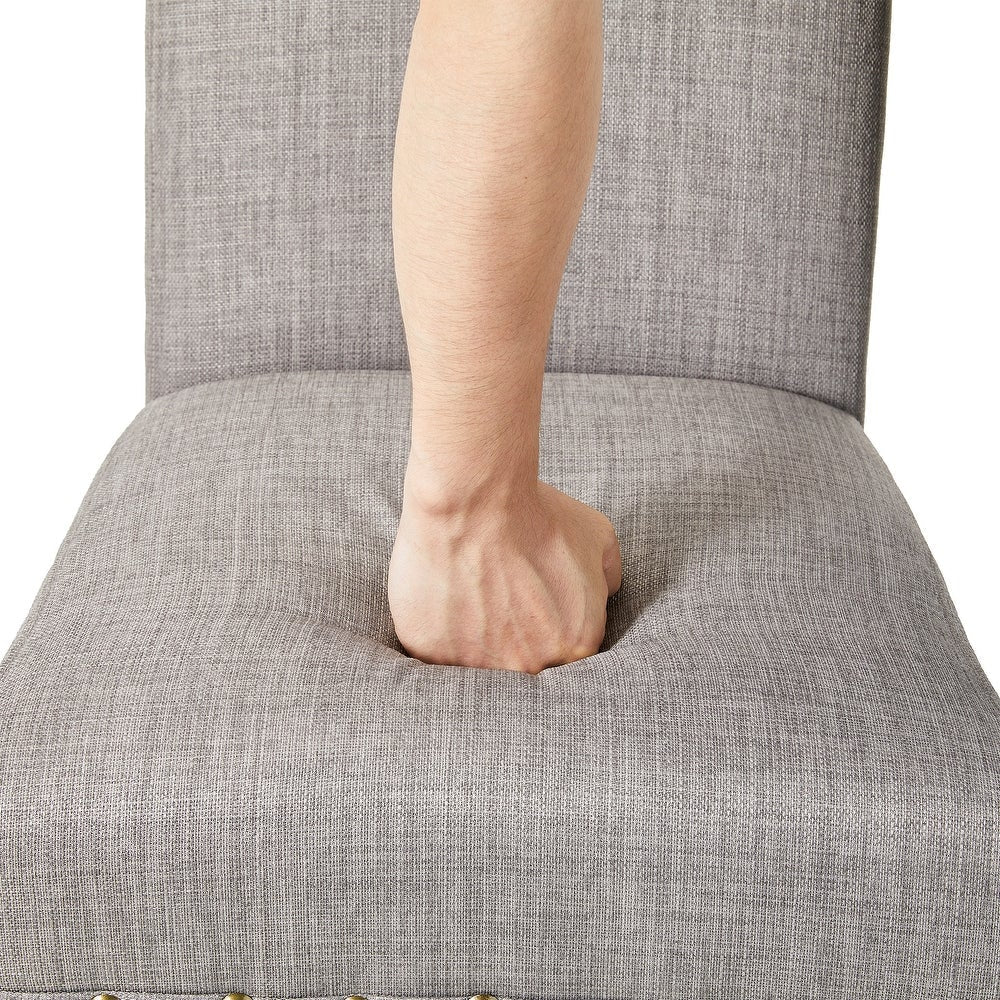 Glitzhome Set of 2 Upholstered Fabric Dining Chair with Studded Decor