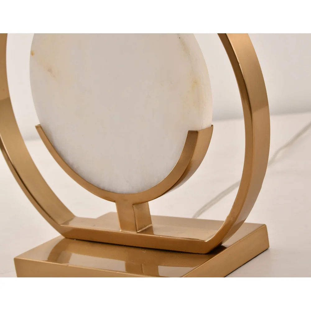 Gold Frame With Marble Table Lamp