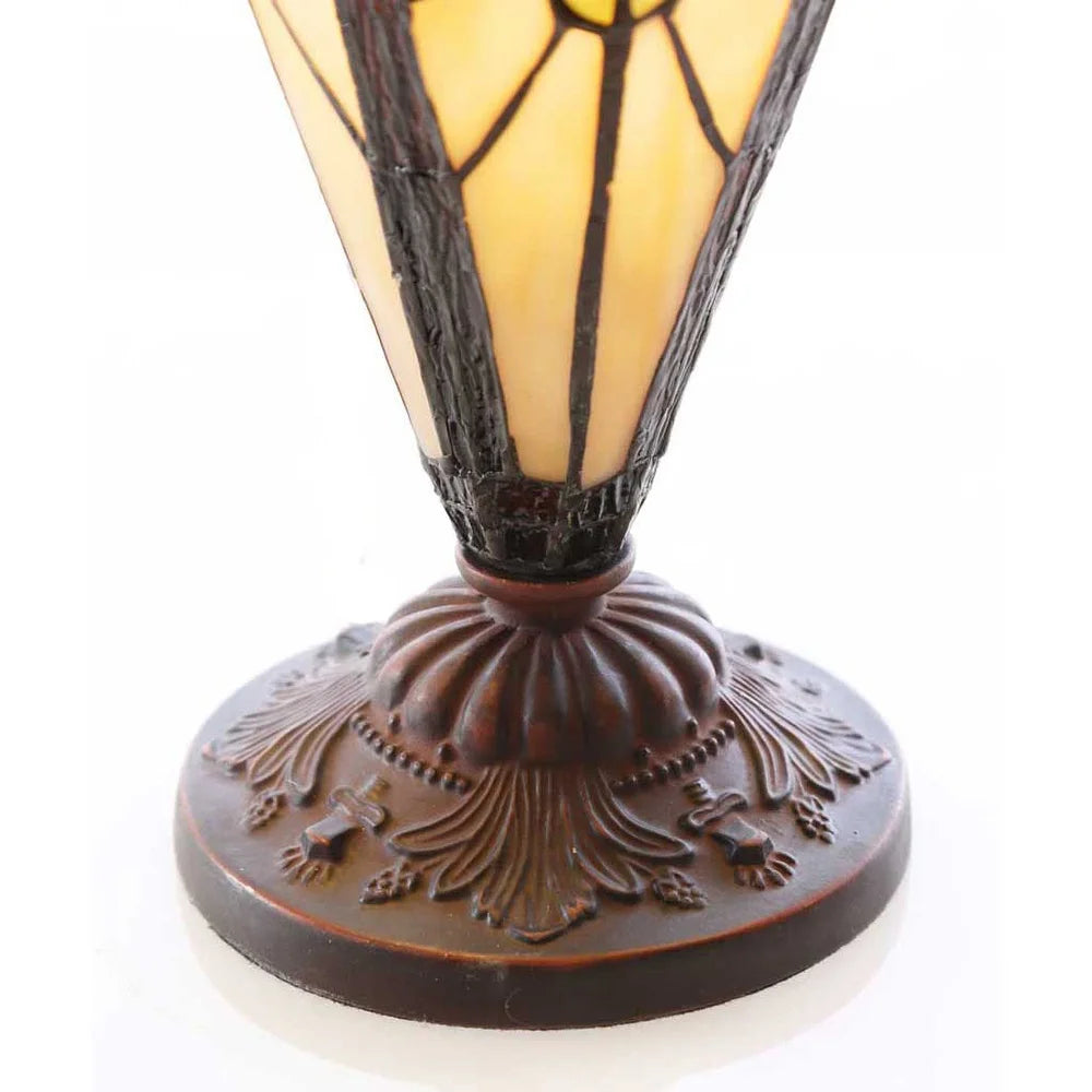 Gracewood Hollow Lemsine Brown and Cream 2-light Art Glass Table Lamp