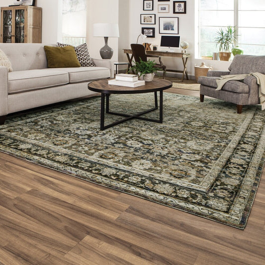 Faded Classic Border Soft Area Rug