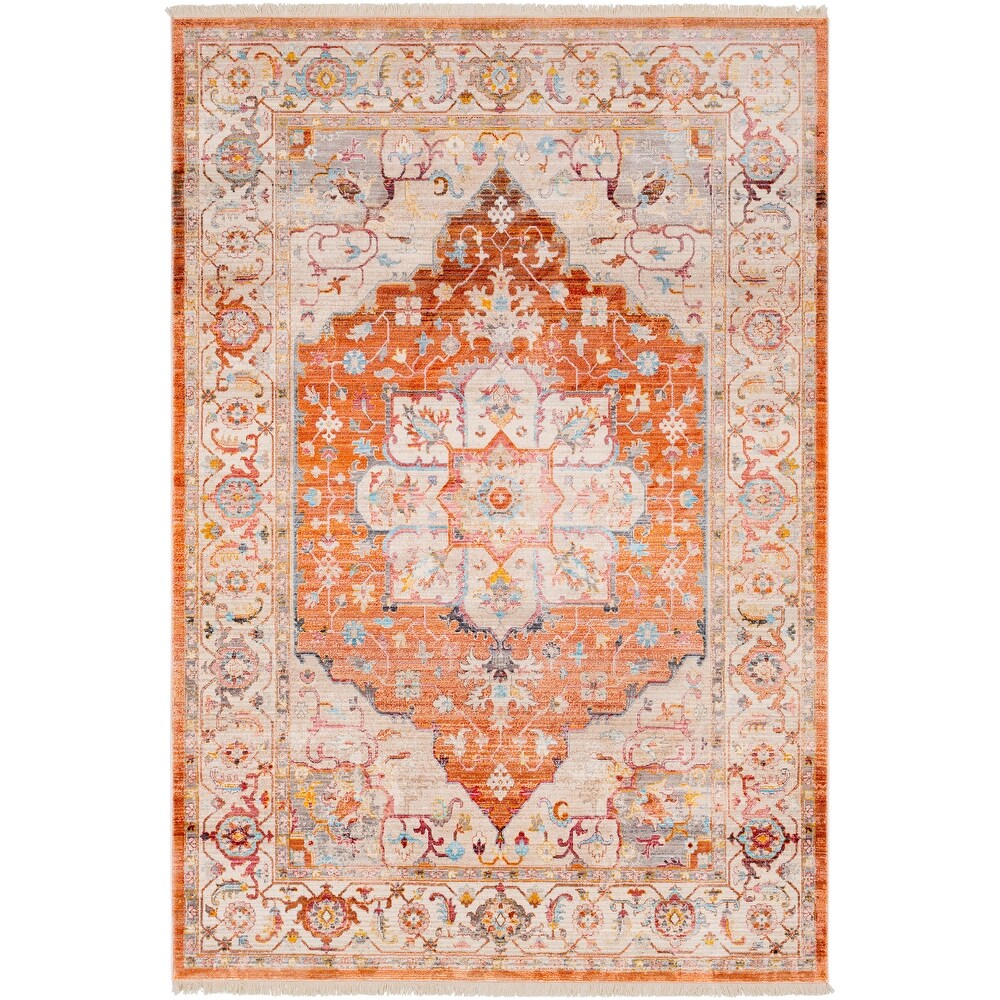 Wideman Vintage Persian Traditional Red and Beige Soft Area Rug