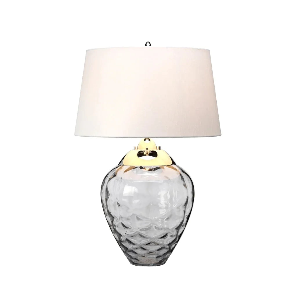 Grey Clear Blown Glass 4 Way Table Lamp Smoke