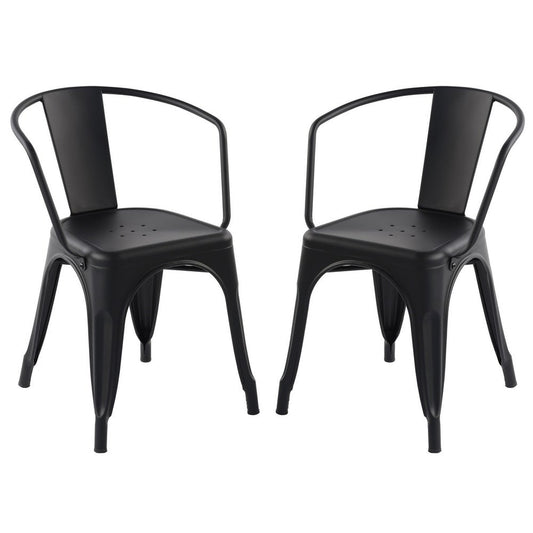 HOMY CASA Industrial Stackable Water Resistance Metal Dining Chair