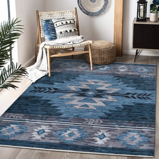 Southwestern Rugs Inspired Modern Faded Tribal Floor cover, Super soft and plush