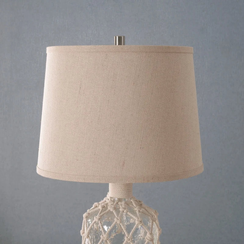 Halyard Clear Textured Glass with Rope Wrap Table Lamp
