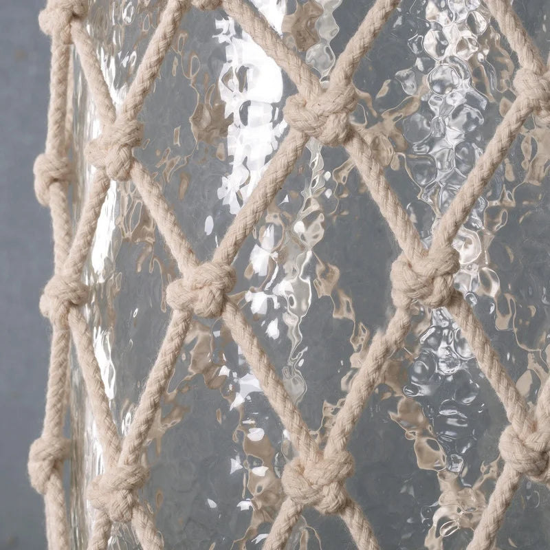 Halyard Clear Textured Glass with Rope Wrap Table Lamp