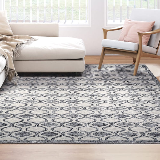 Terasia Geometric Sea Wool Soft Area Rug