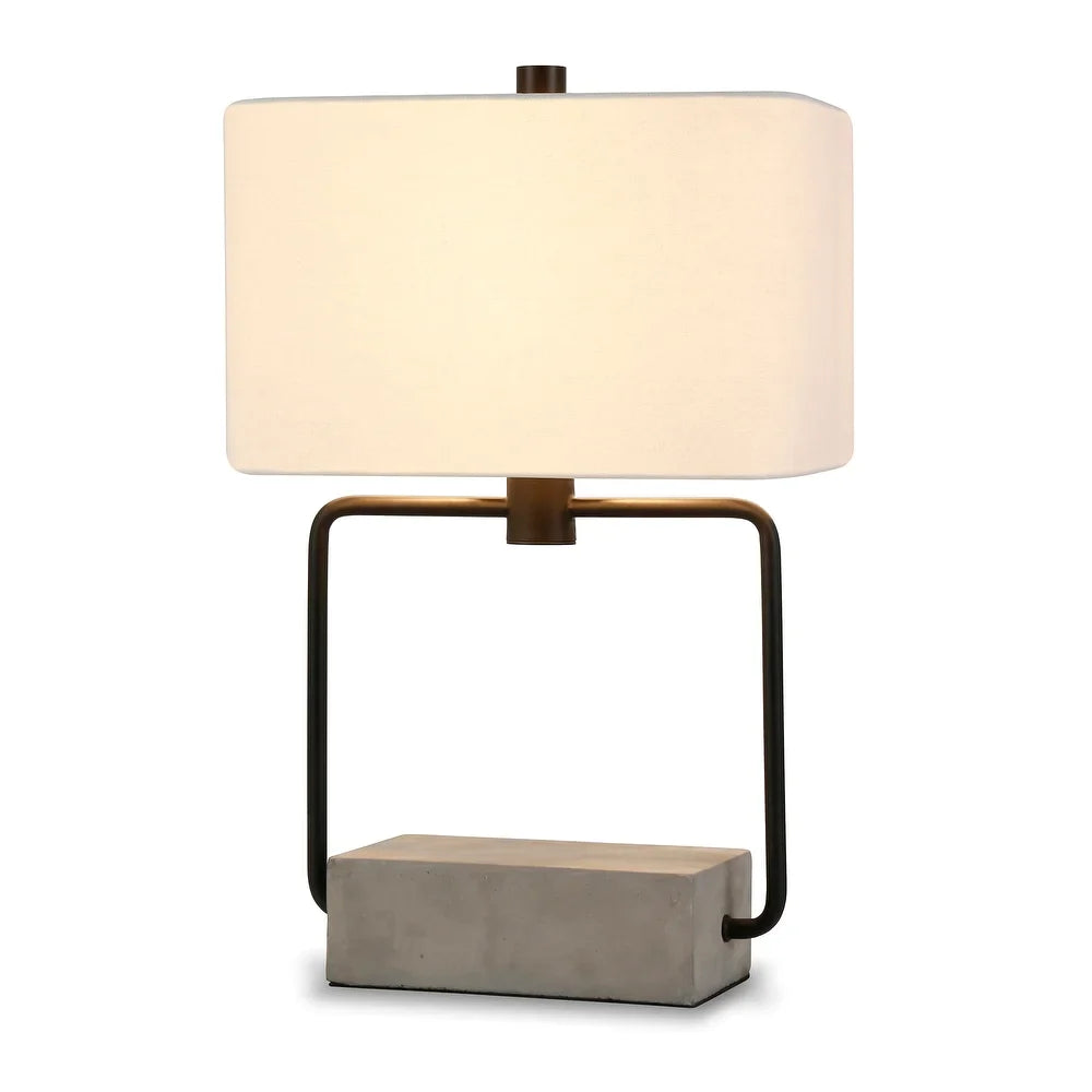 Holden Table Lamp in Blackened Bronze and Concrete