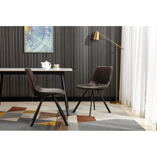 Home Beyond Synthetic Leather Dining Chairs Set of 2 PC Black - 20'' H x 14.5'' W x 20'' D - 20'' H x 14.5'' W x 20'' D