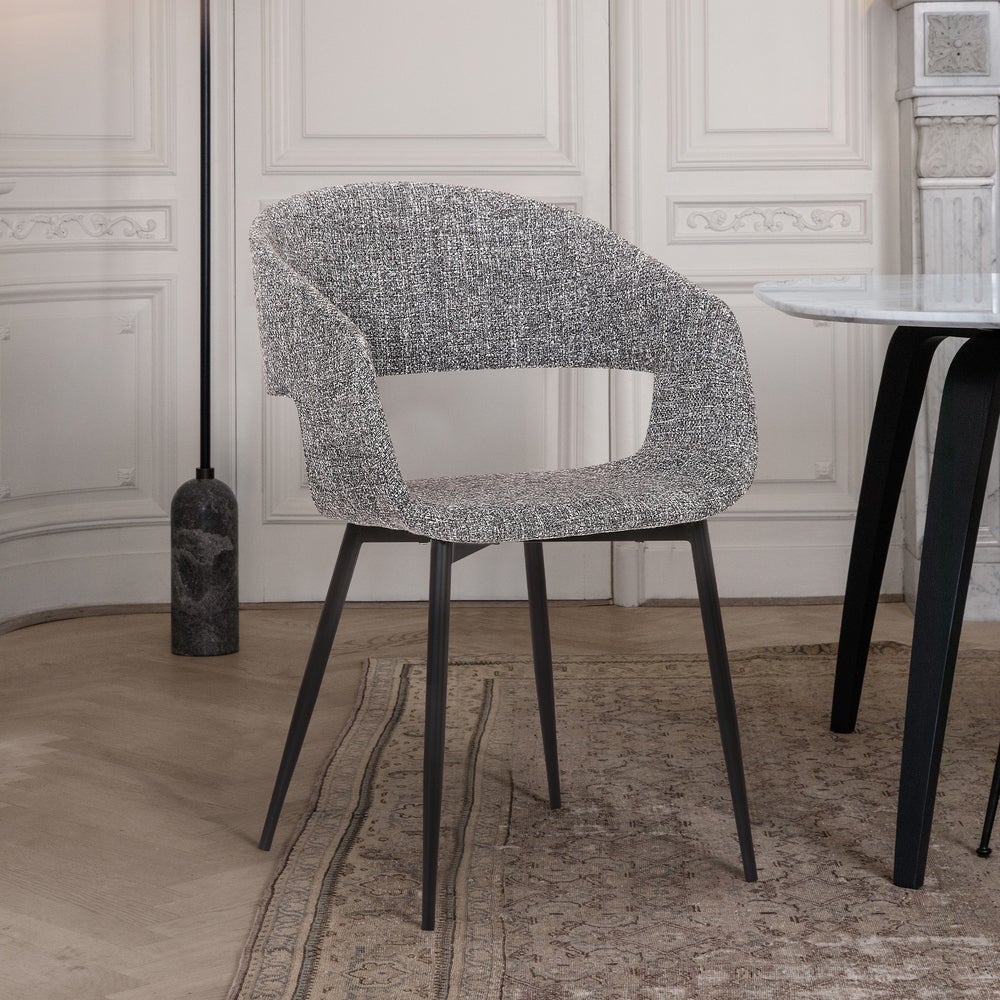 Jocelyn Mid-Century Dining Accent Chair with Metal Legs